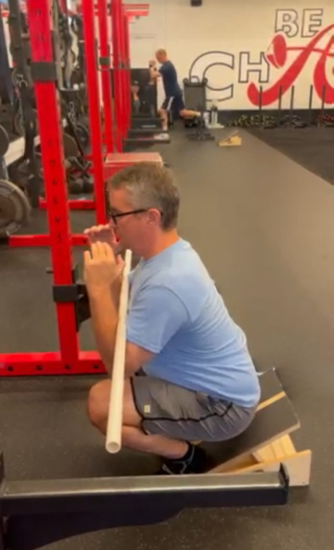 Iain performing a zercher squat