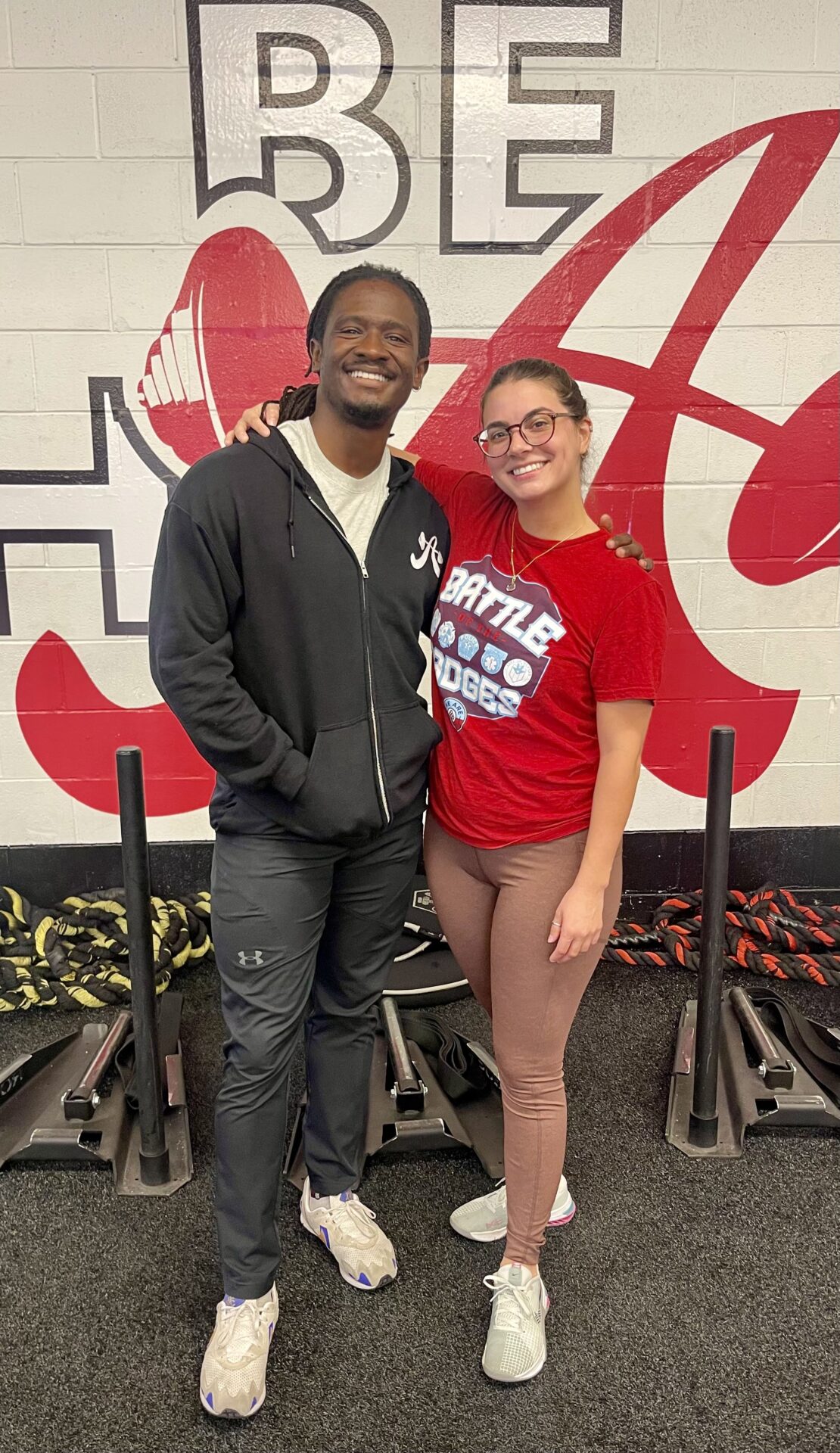 client highlight Nicole and her personal trainer, Darryl