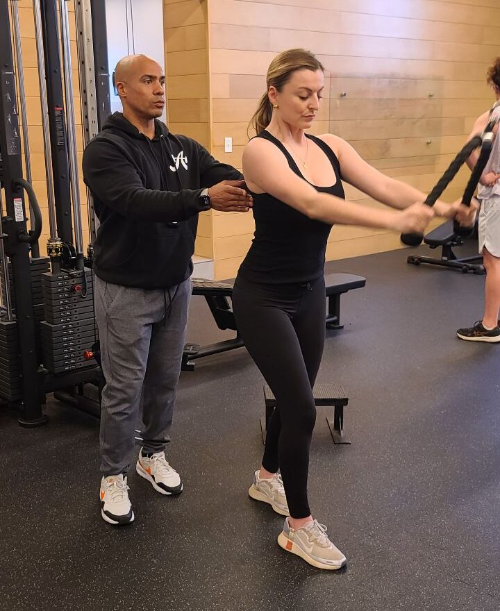 Client Highlight Noni doing a cable pull over
