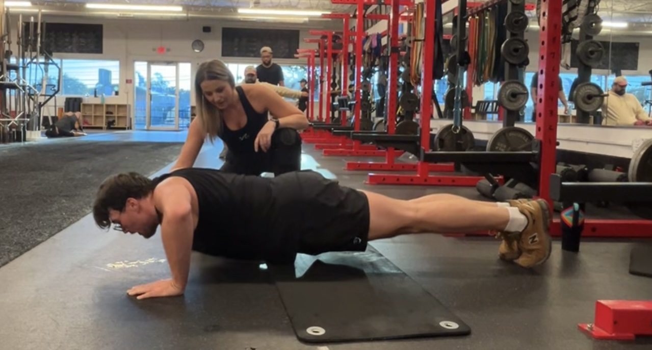 Client Highlight Garrett doing a push up